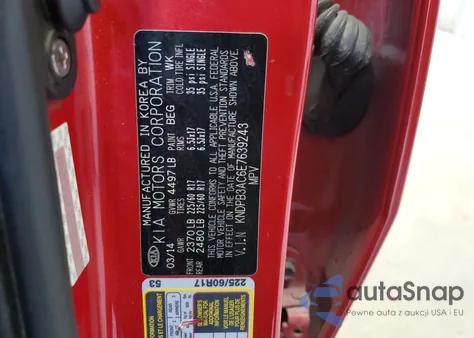 2014 Kia Sportage Base из США, поврежденный, VIN KNDPB3AC6E7639243